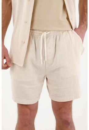 Tennis Bermuda Tipo Chino Con Textura Crudo Para Hombre