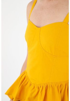 Camisa Amarilla De Tiras Para Mujer