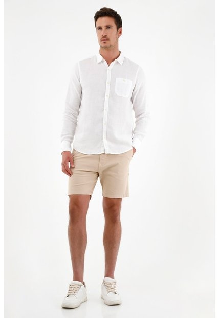 Tennis Camisa Manga Larga 100% Lino Para Hombre