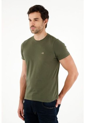 Tennis Camiseta Verde Con Logo Estampado Para Hombre