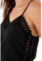 Tennis Camisa Negra Con Encaje Para Mujer de Tennis