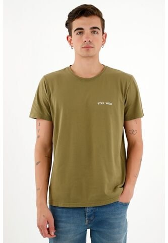 Camiseta Cuello Redondo Verde Para Hombre Tennis