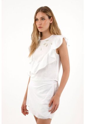 Tennis Falda Corta Con Diseño De Tapa Blanca Para Mujer