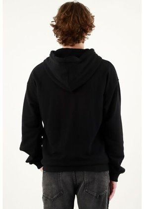 Buzo Con Capucha Negro Para Hombre