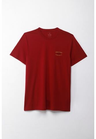 Camiseta Manga Corta Estampada Roja Para Hombre Tennis