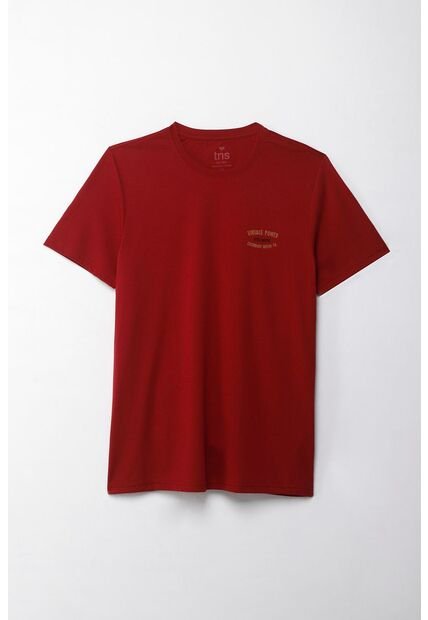 Camiseta Manga Corta Estampada Roja Para Hombre