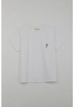 Tennis Camiseta Básica Estampada Blanca Para Mujer