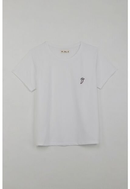 Tennis Camiseta Básica Estampada Blanca Para Mujer