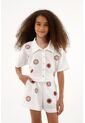 Camisa Con Bordado De Flores Para Niña de Tennis