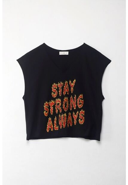 Tennis Camiseta Boxy Fit Manga Sisa Negra Para Mujer