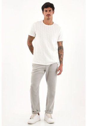 Tennis Pantalón Chino En 100% Lino Gris Para Hombre