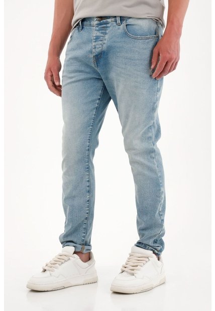 Tennis Jean Skinny Con Desgastes Azul Medio Para Hombre