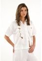 Tennis Camisa Color Crudo Con Bordado Para Mujer de Tennis