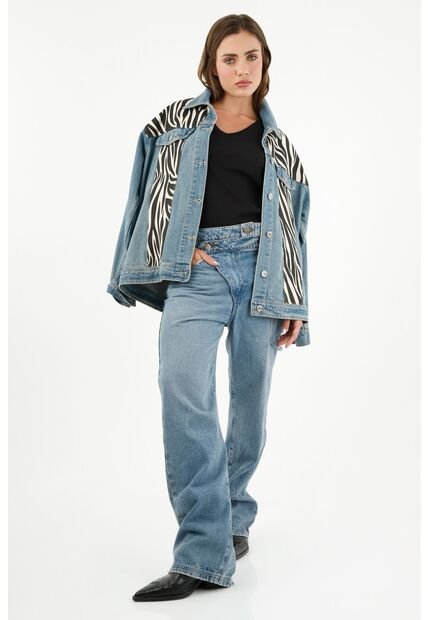 Jean Con Pretina Asimétrica Azul Para Mujer