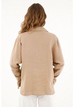 Camisa Manga Larga En Lino 100% Para Mujer