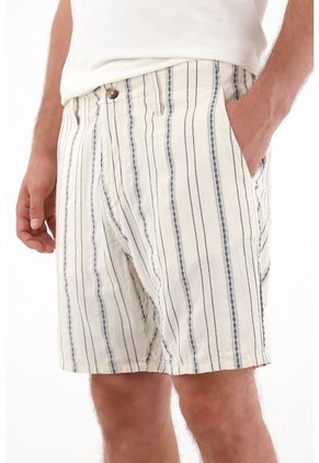 Tennis Bermuda Clásica De Diseño A Rayas Con Detalle Frontal Para Hombre