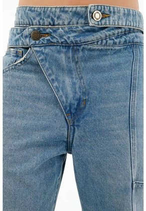 Jean Con Pretina Asimétrica Azul Para Mujer