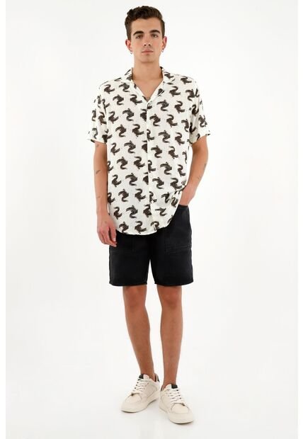 Camisa Tipo Bowling Para Hombre