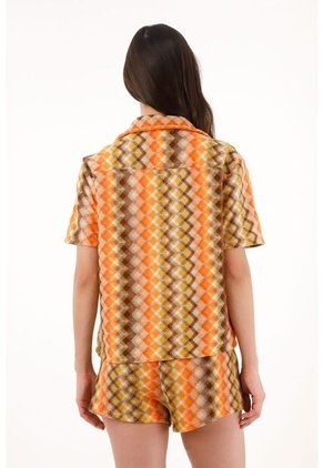 Tennis Camisa Tipo Bowling Manga Corta Para Mujer