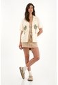 Tennis Camisa Tipo Bowling Con Bordado De Palmeras Para Mujer de Tennis