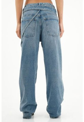 Jean Con Pretina Asimétrica Azul Para Mujer