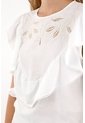 Tennis Camisa Manga Sisa Con Bolero Y Bordado Blanca Para Mujer de Tennis