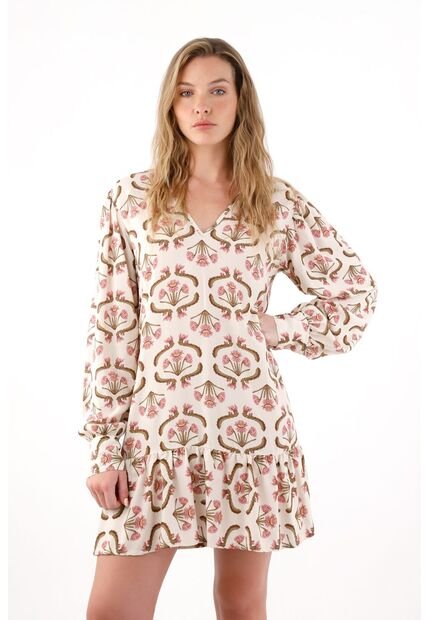 Tennis Vestido Corto Amplio Con Estampado De Flores Para Mujer