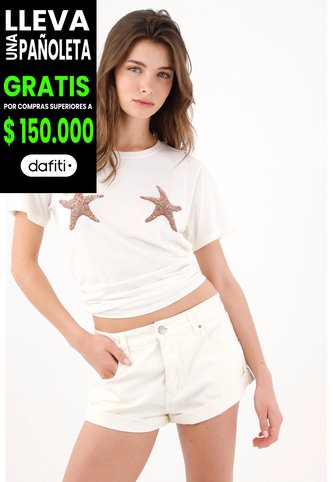 Tennis Bermuda Ajustada De Tiro Corto Con Dobladillo Vuelto En Algodón Blanco Crudo Para Mujer Tennis