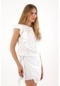 Tennis Camisa Manga Sisa Con Bolero Y Bordado Blanca Para Mujer de Tennis