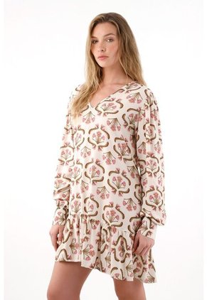 Tennis Vestido Corto Amplio Con Estampado De Flores Para Mujer