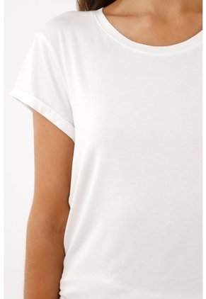 Tennis Camiseta Manga Corta Blanca Para Mujer