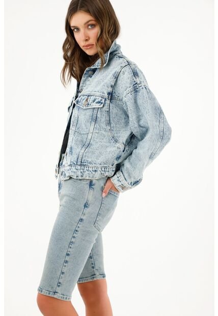 Tennis Bermuda Midi En Denim Para Mujer