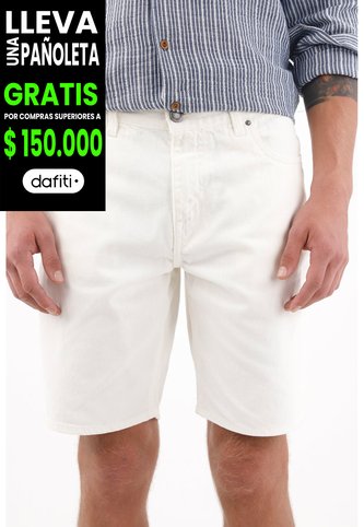 Tennis Bermuda Para Hombre Algodón Blanco Fit Recto Con Remate Limpio Tennis