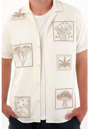 Tennis Camisa Tipo Bowling Crudo Para Hombre