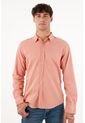 Camisa De Tela Oxford Manga Larga Rosada Para Hombre de Tennis