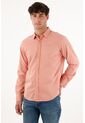 Camisa De Tela Oxford Manga Larga Rosada Para Hombre de Tennis