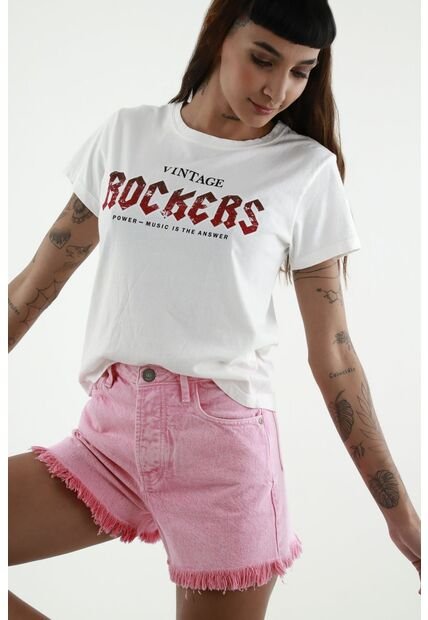 Short Rosado De Tiro Alto Para Mujer