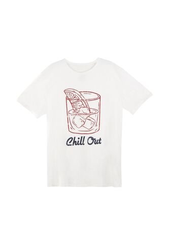 Tennis Camiseta Blanca Estampada En Frente Para Hombre Tennis