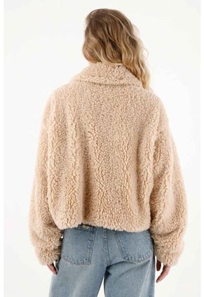 Tennis Chaqueta En Tela Afelpada Crudo Para Mujer