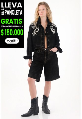 Tennis Bermuda En Velvet Negro Para Mujer Tennis