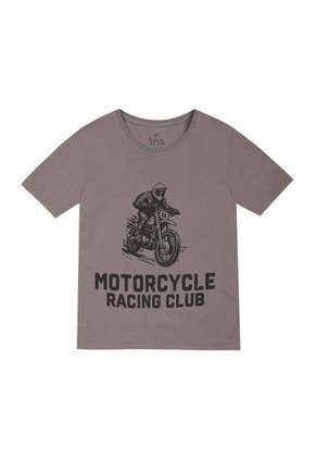 Camiseta Gris Con Estampado Frontal Para Niño