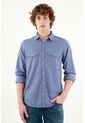 Tennis Camisa Manga Larga Azul Para Hombre de Tennis