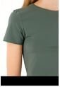 Camiseta Manga Corta Ajustada Gris Para Mujer de Tennis