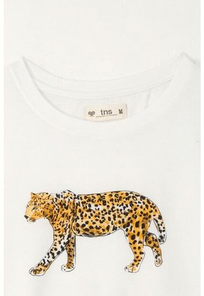 Tennis Camiseta Estampada Cuello Redondo Blanca Para Mujer