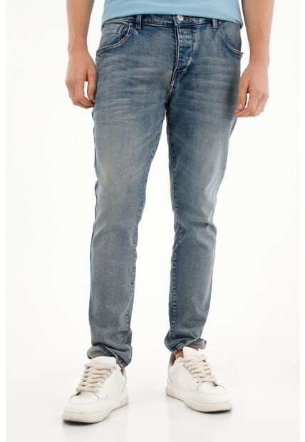 Tennis Jean Skinny Tiro Medio Azul Para Hombre