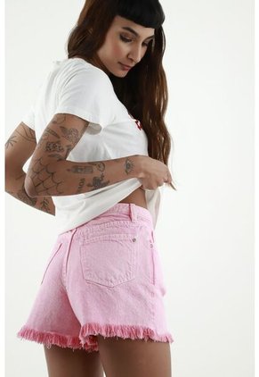 Short Rosado De Tiro Alto Para Mujer