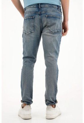 Tennis Jean Skinny Tiro Medio Azul Para Hombre