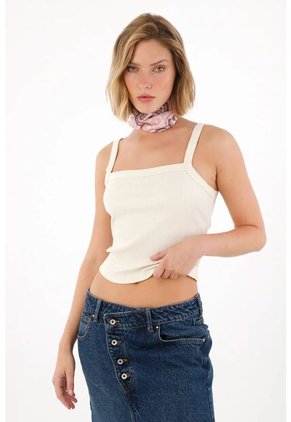 Tennis Camiseta En Rib Crudo Para Mujer