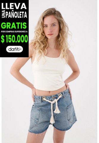 Tennis Bermuda En Denim Azul Para Mujer Tennis