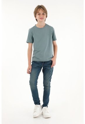 Camiseta Gris Con Estampado En Alta Densidad Para Niño